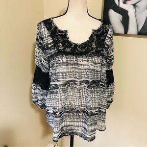 Coco Vintage Boho Lace Semi-Sheer Top
